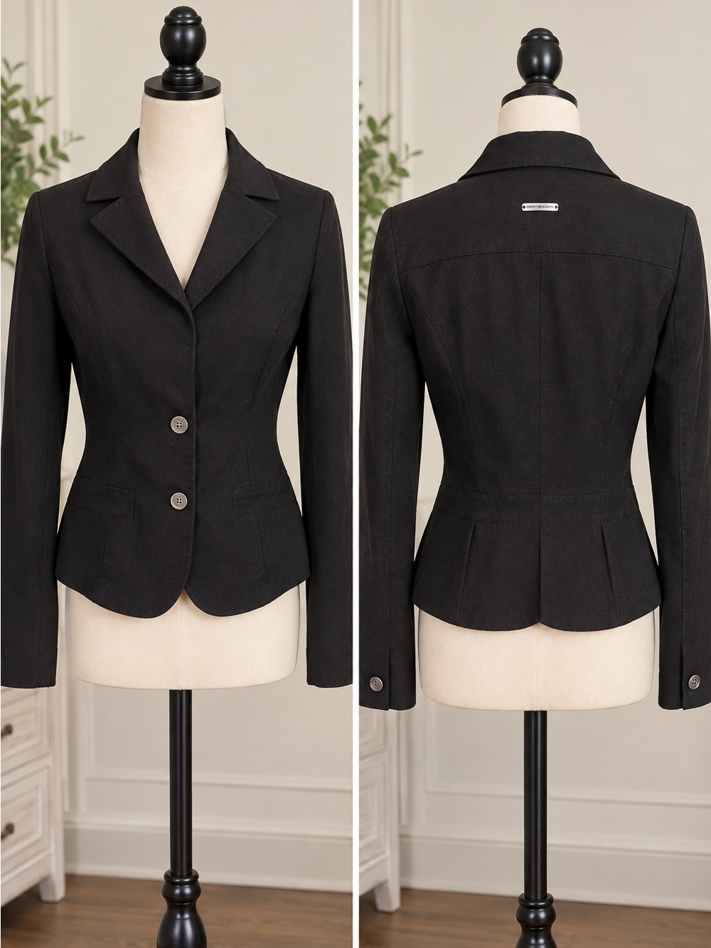 DKNY Black Tailored Women's Blazer Jacket